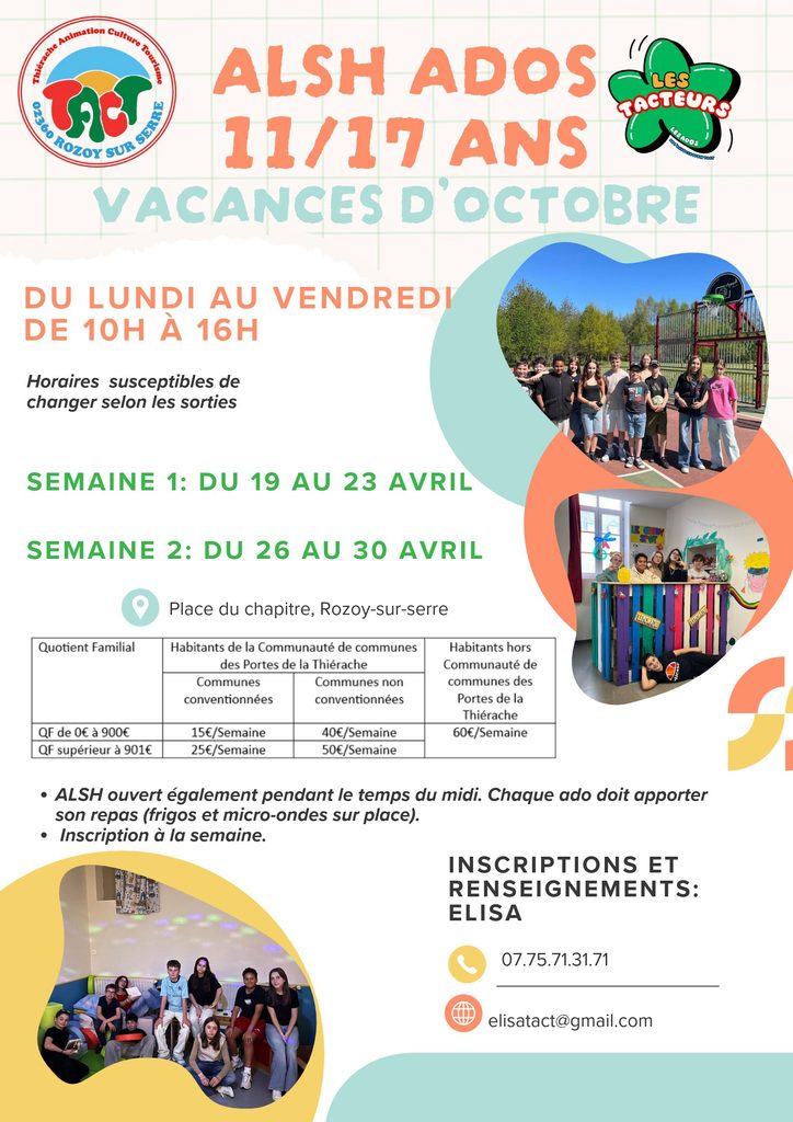 alsh ado vacance d'avril